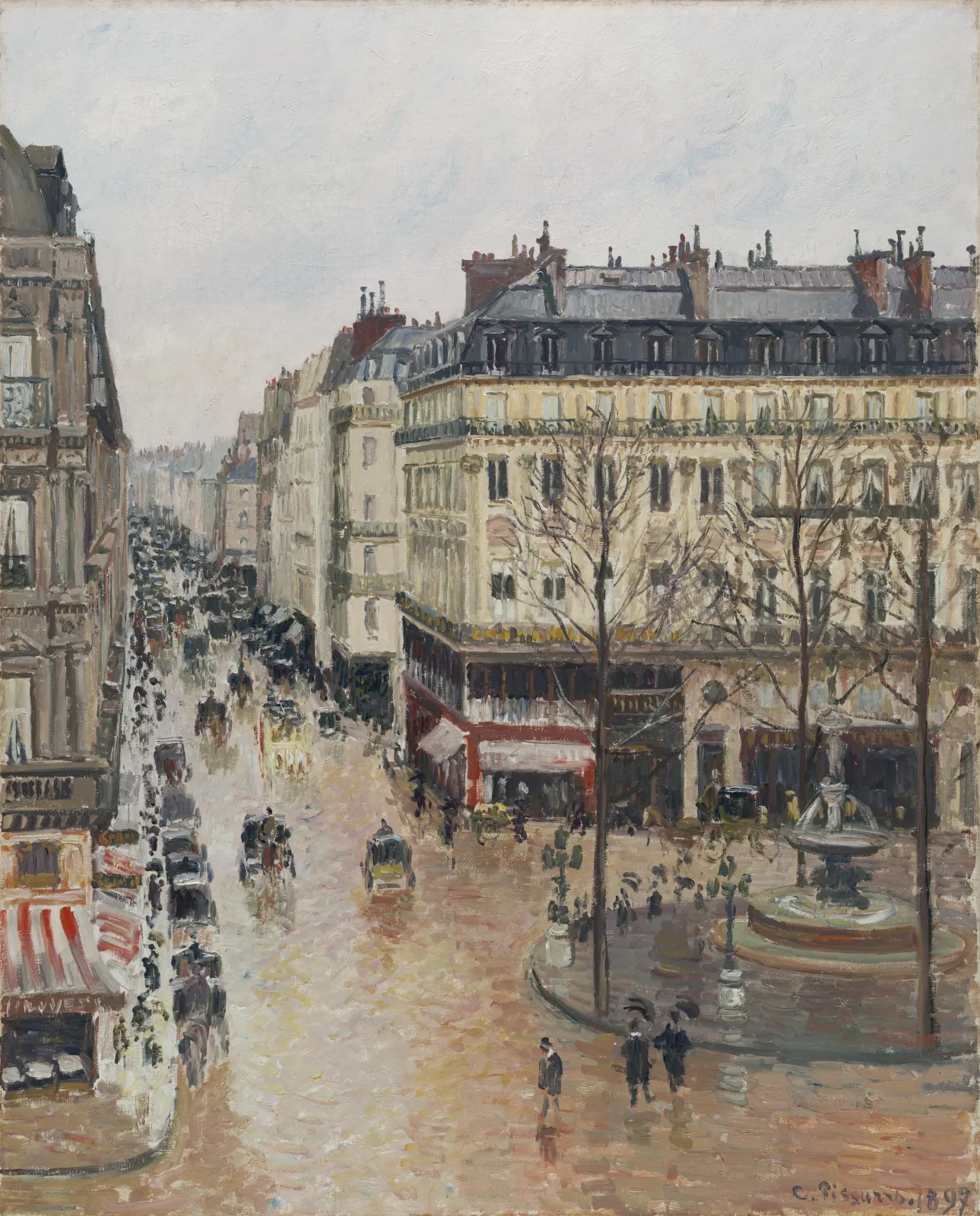 Rue Saint-Honoré, Après-midi, Effet de Pluie, Camille Pissarro