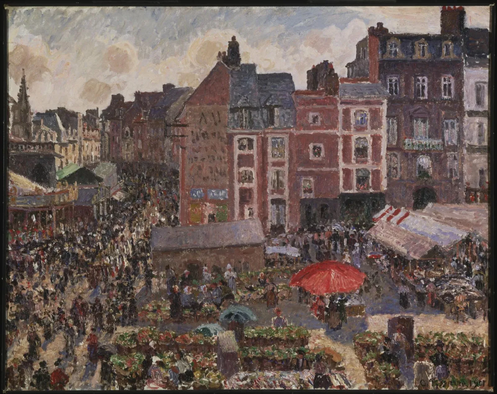 Soleil après midi, la foire à Dieppe, Camille Pissarro