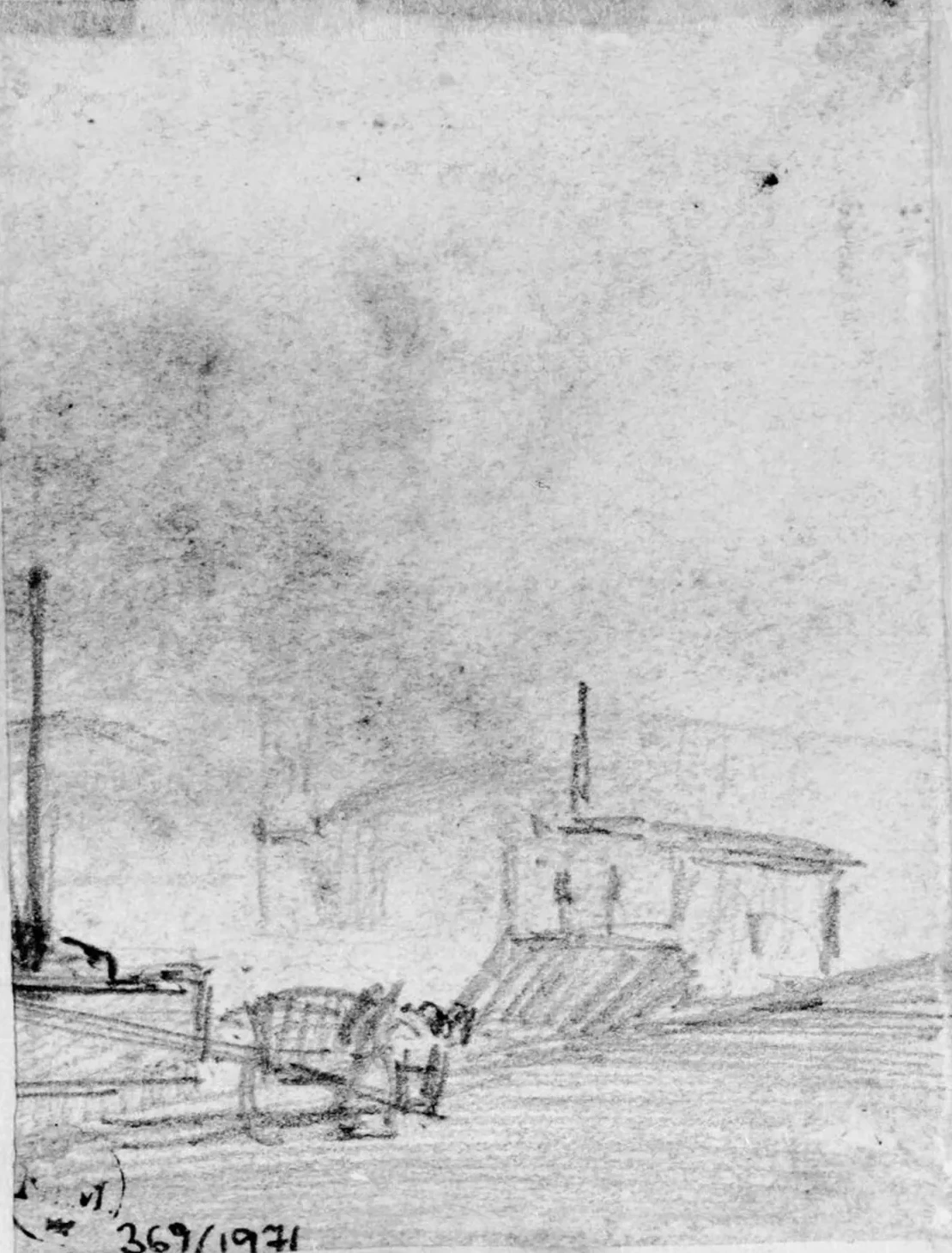 Studie av en lantgård, Camille Pissarro