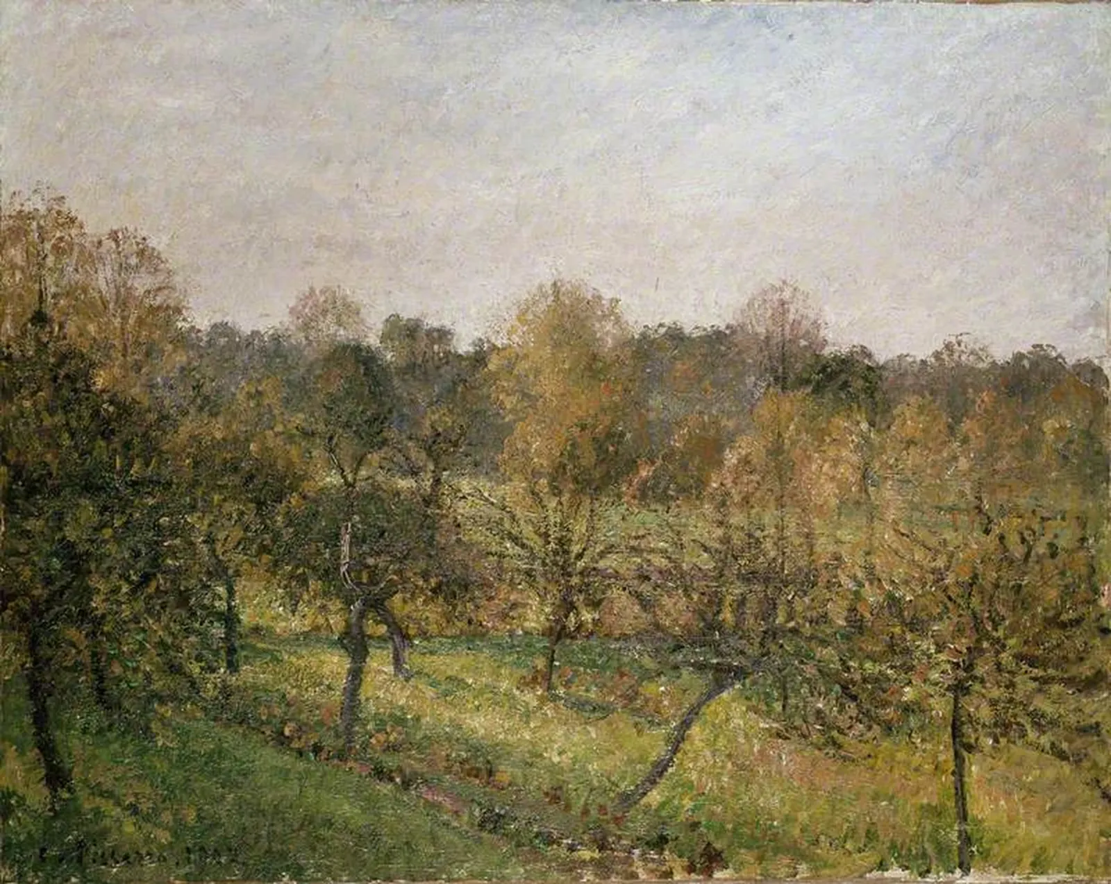 Sunset at Éragny-sur-Epte, Autumn, Camille Pissarro