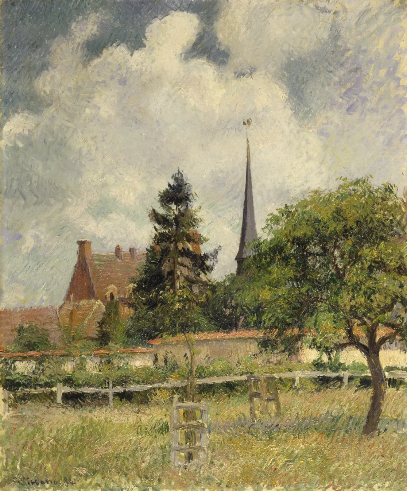 The Church at Eragny, Camille Pissarro