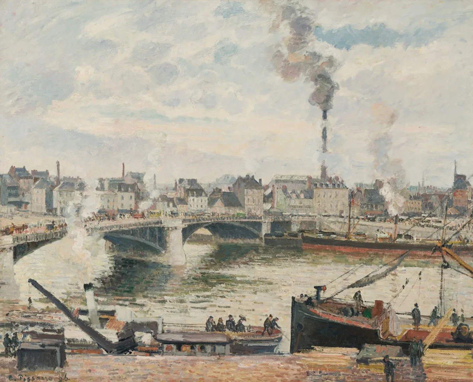 The Great Bridge, Rouen (Le Grand Pont, Rouen), Camille Pissarro