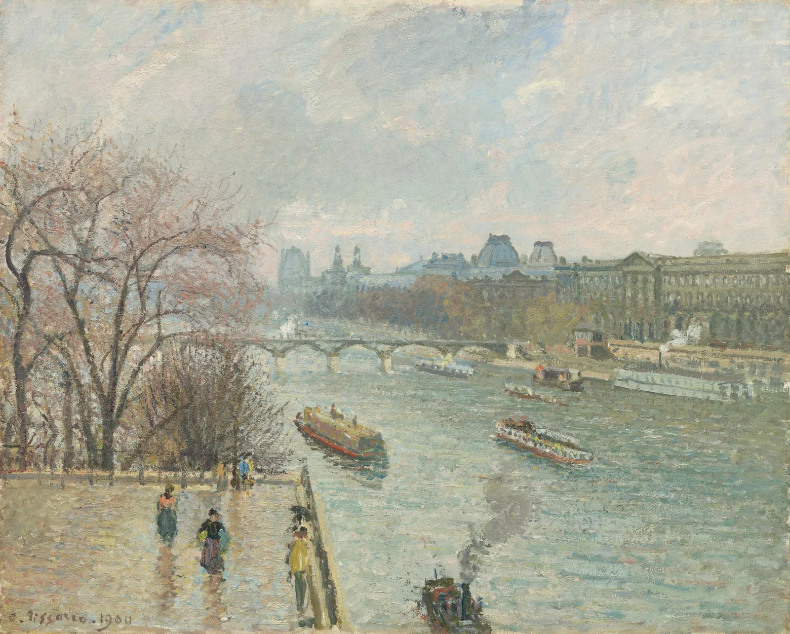 The Louvre, Afternoon, Rainy Weather (First Series), Camille Pissarro