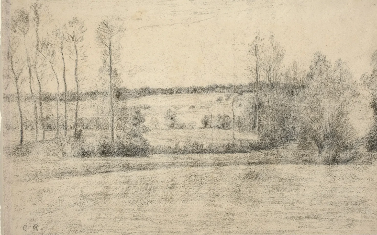 Trees and Meadows at Eragny, Camille Pissarro