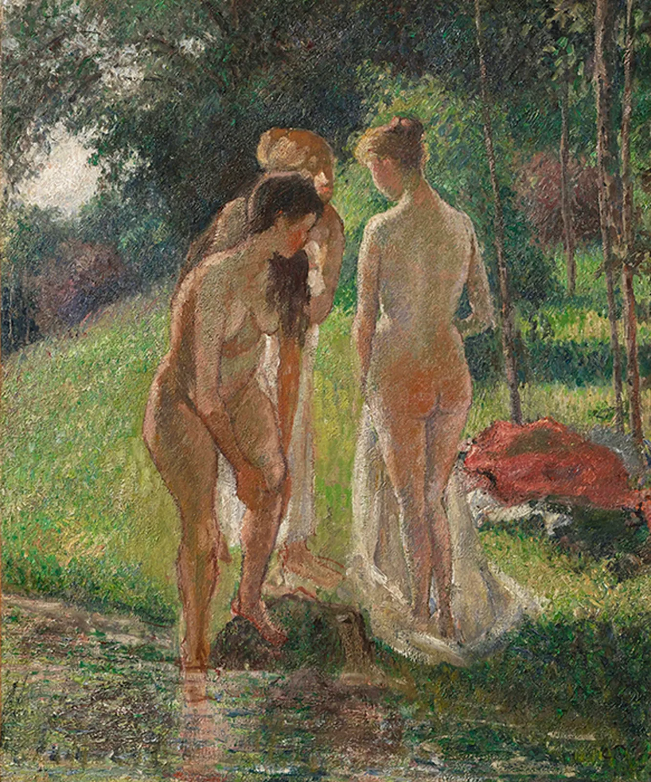 Trois Baigneuses sortant du bain, Camille Pissarro