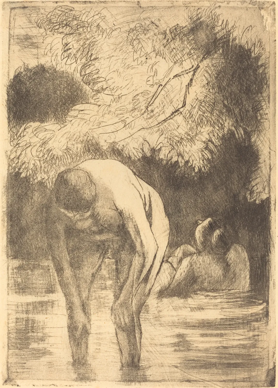 Two Women Bathing (Les deux baigneuses), Camille Pissarro