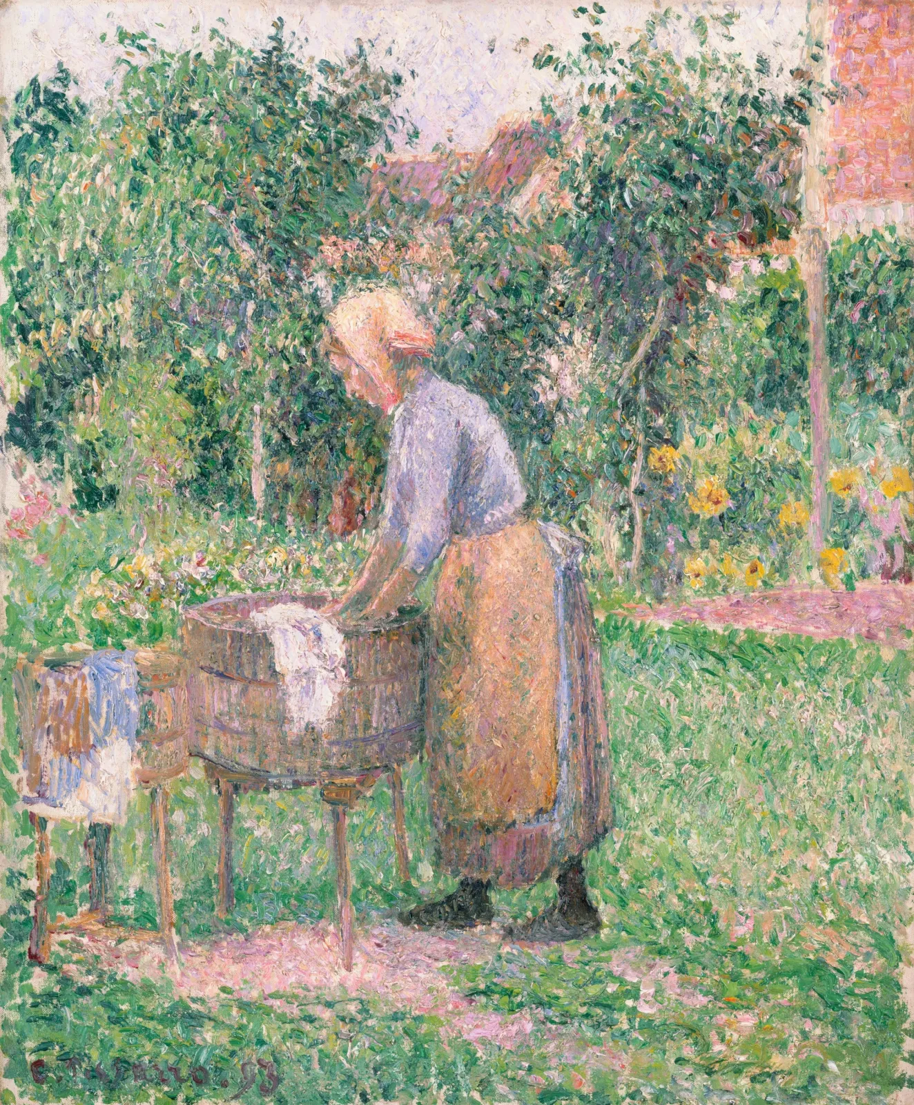Une lavandière à Éragny, Camille Pissarro