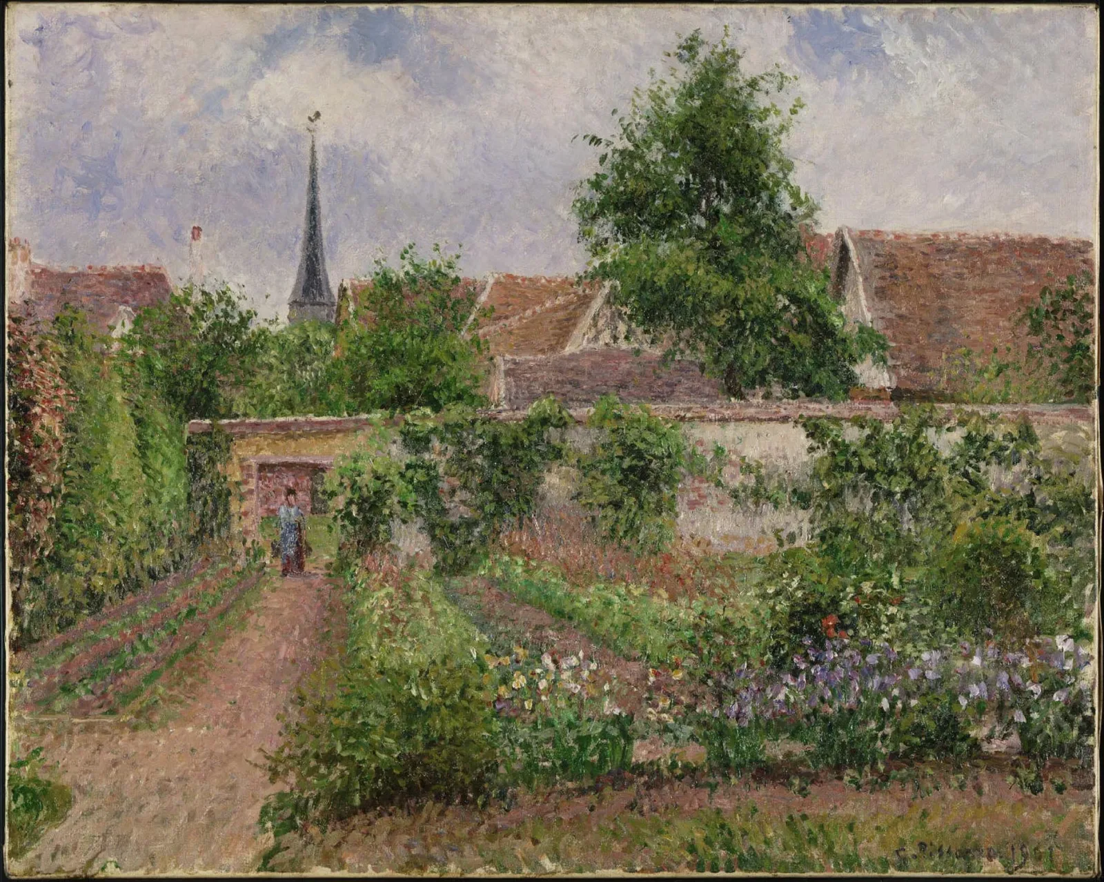Vegetable Garden, Overcast Morning, Eragny, Camille Pissarro