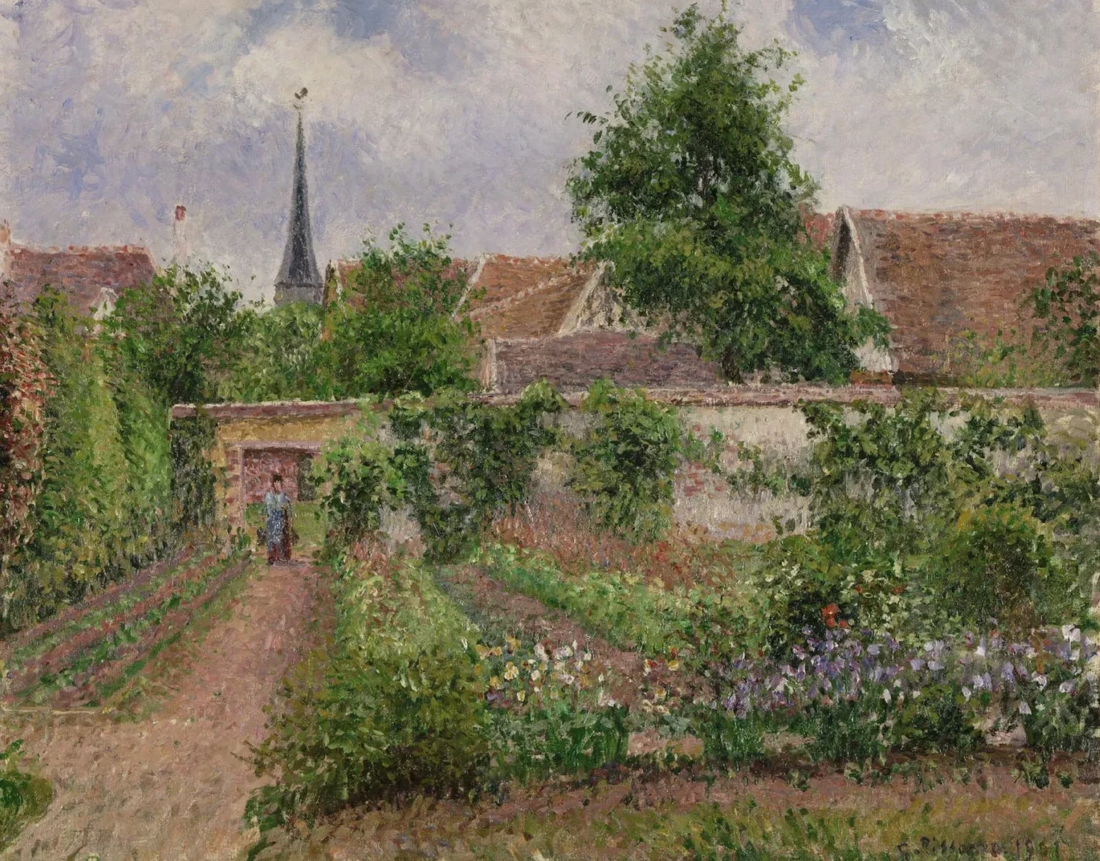 Vegetable Garden, Overcast Morning, Eragny, Camille Pissarro