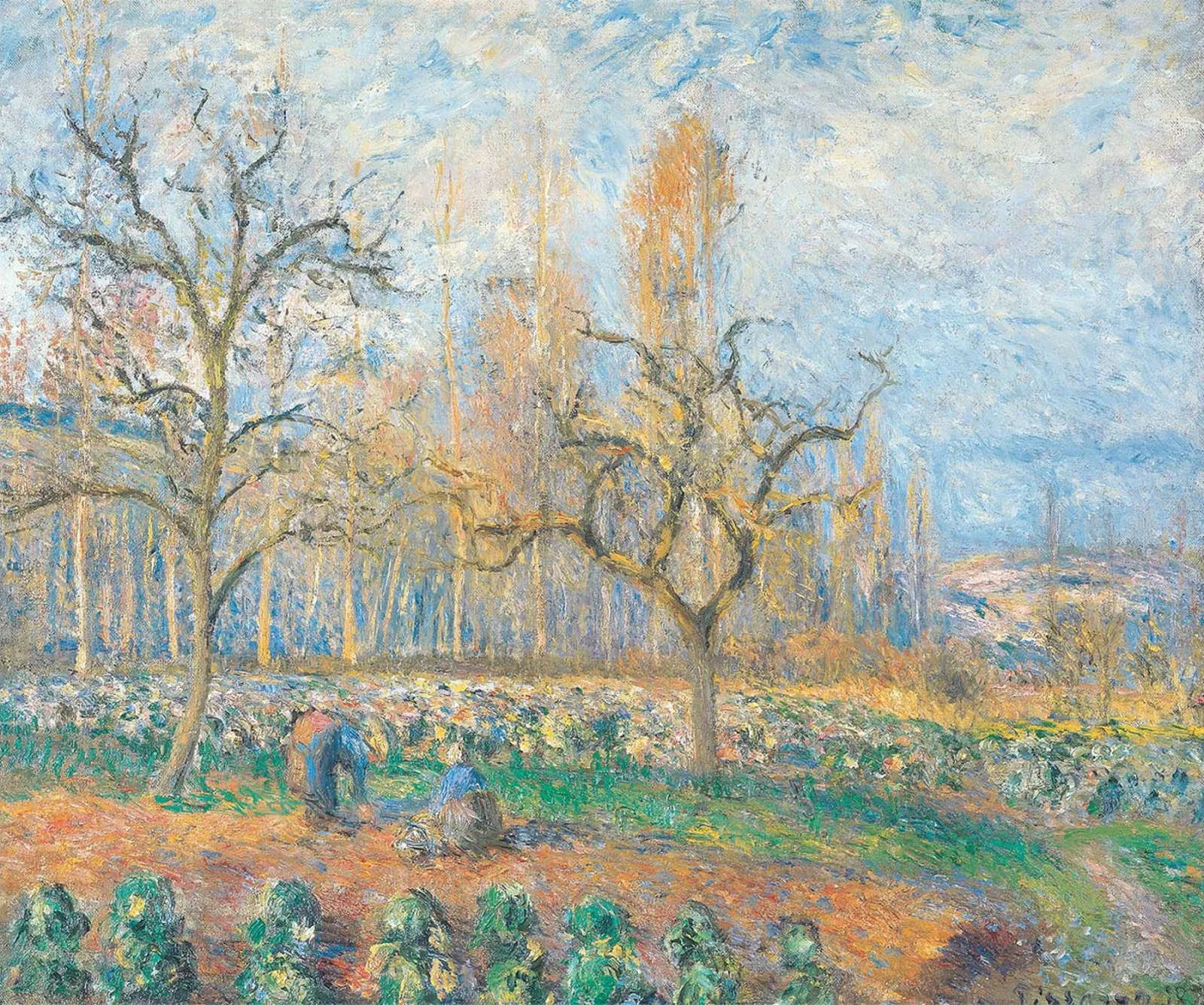 Verger à Pontoise, soleil couchant, Camille Pissarro