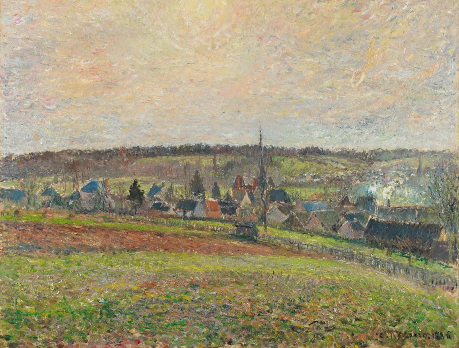 Vue sur le Village d’Éragny, Camille Pissarro