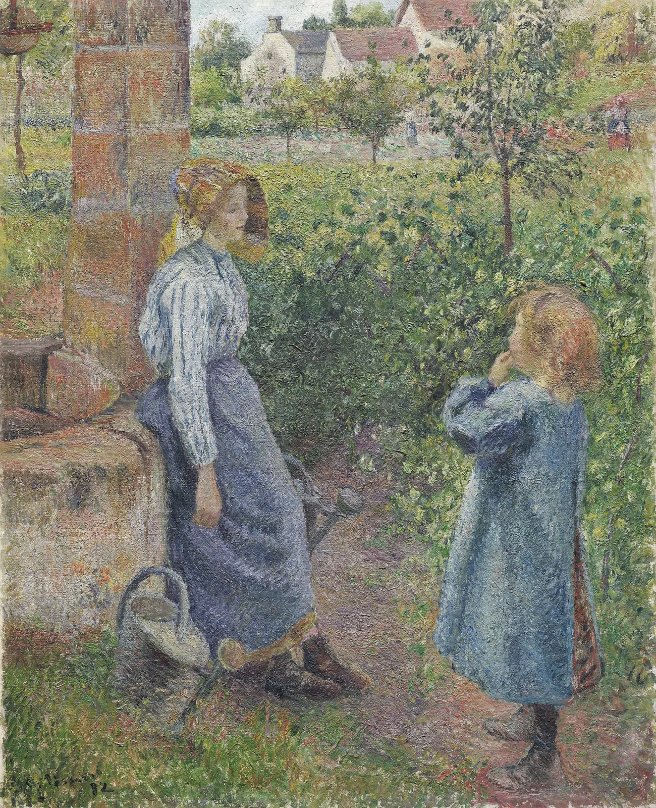 Woman and Child at the Well, Camille Pissarro
