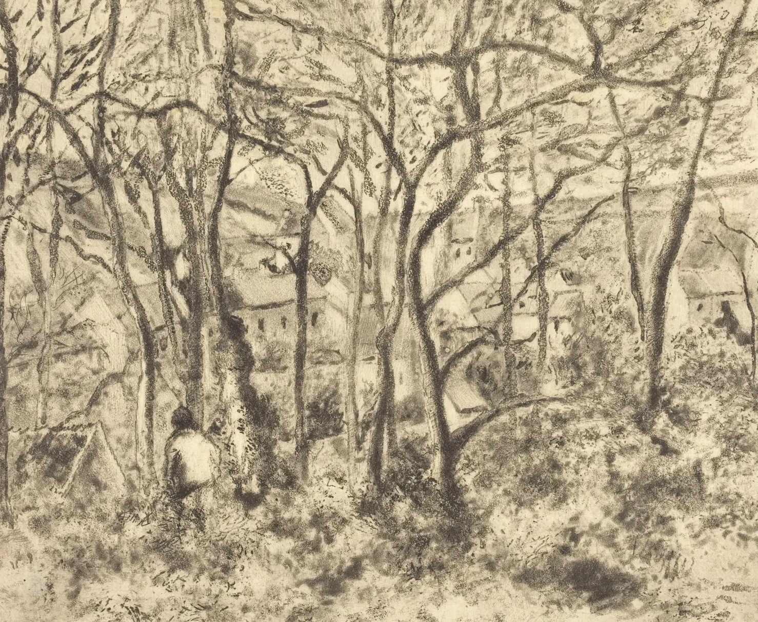 Paysage sous bois, à L'Hermitage, Pontoise, Camille Pissarro