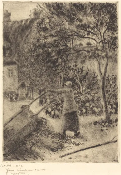 A Woman Emptying a Wheelbarrow (Femme vidant une brouette)