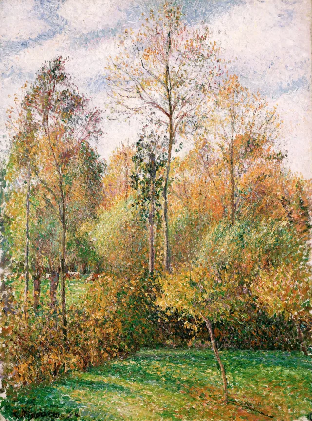 Autumn, Poplars, Éragny, Camille Pissarro
