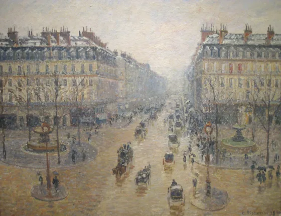 Avenue de l'Opéra, effet de neige, le matin
