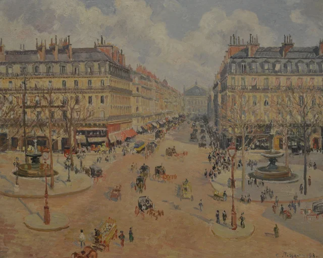 Avenida de la Ópera, el sol de la mañana, Camille Pissarro