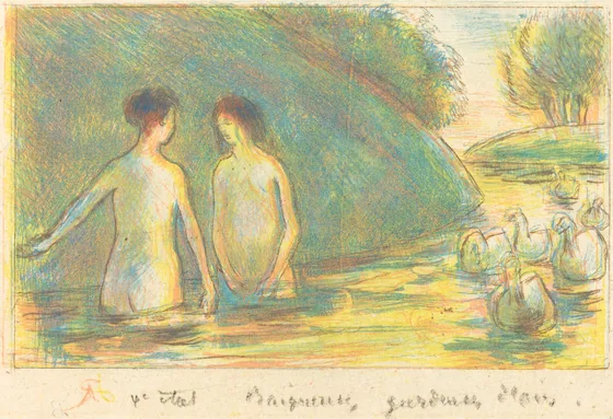 Baigneuses, gardeuses d'oies (Bathers Tending Geese)