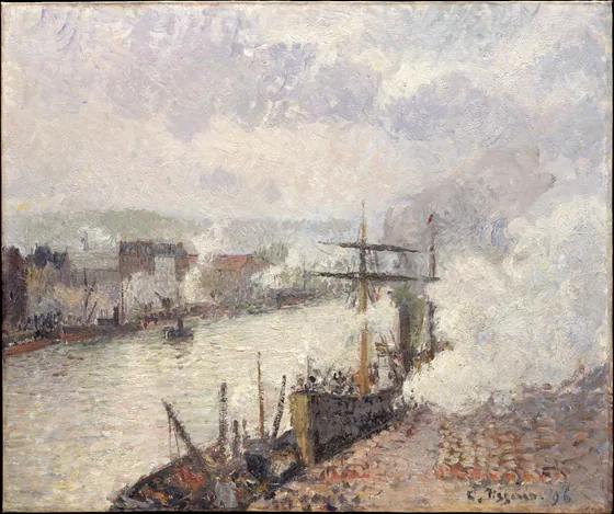 Bateaux à vapeur dans le port de Rouen