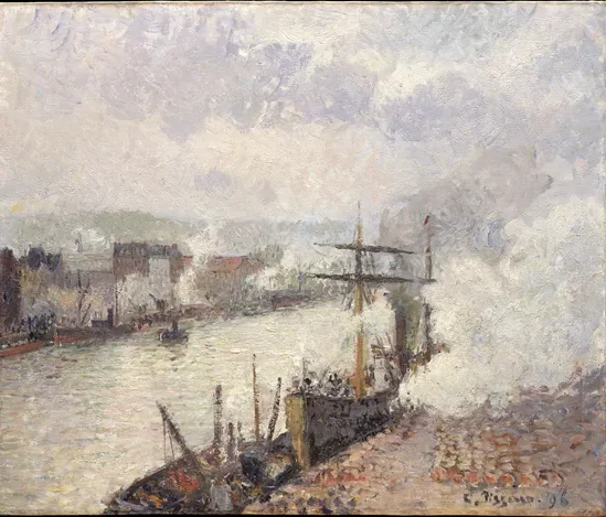 Bateaux à vapeur dans le port de Rouen