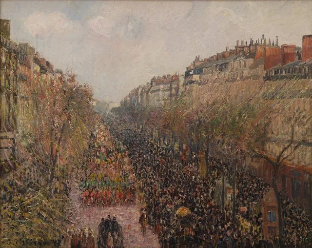 Bulevar Montmartre, martes de Carnaval, Camille Pissarro