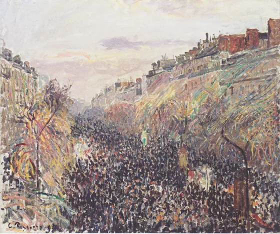 Boulevard Montmartre, Mardi Gras, au coucher du soleil