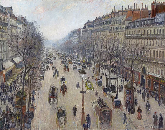 Boulevard Montmartre, matin, temps gris