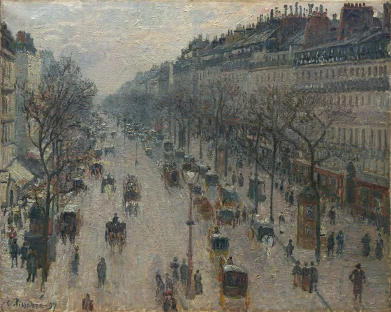 Boulevard Montmartre un matin d'hiver