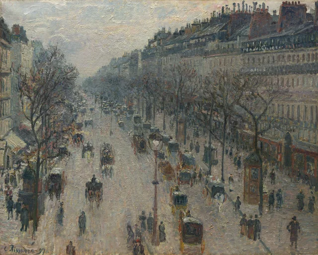 Bulevar Montmartre una mañana de invierno