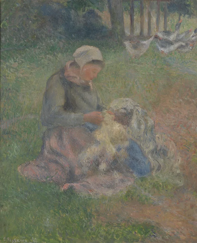 Cardadora de lana, Camille Pissarro