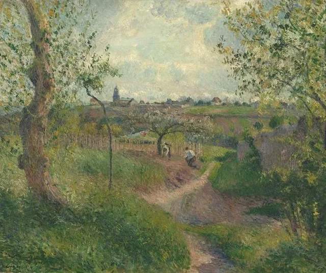 Camino que sube a través de los campos. Côte des Grouettes. Pontoise