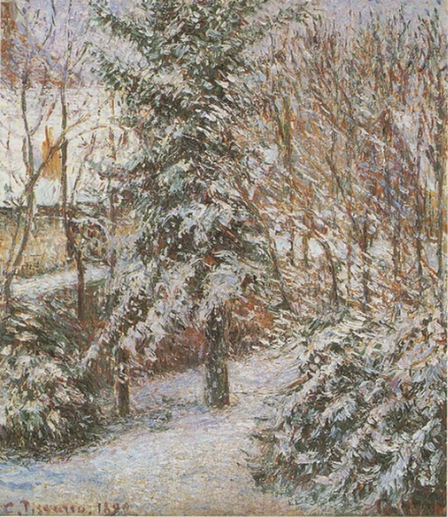 庭の一隅、雪、エラニー