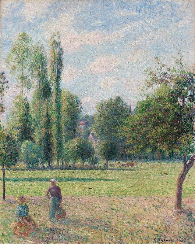 Dos mujeres en el prado de Éragny, Camille Pissarro