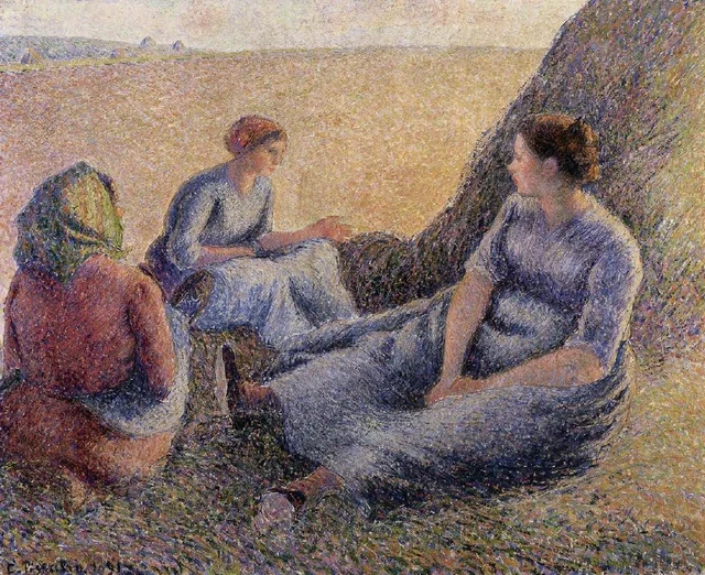 Segadoras descansando, Camille Pissarro