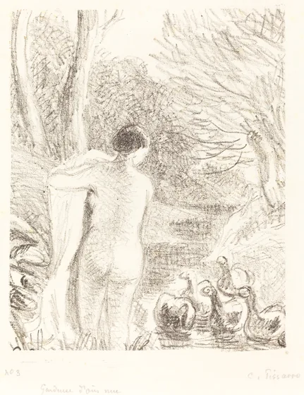 Gardeuse d'oies nue