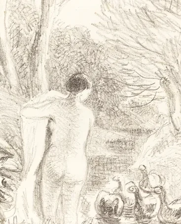Gardeuse d'oies nue