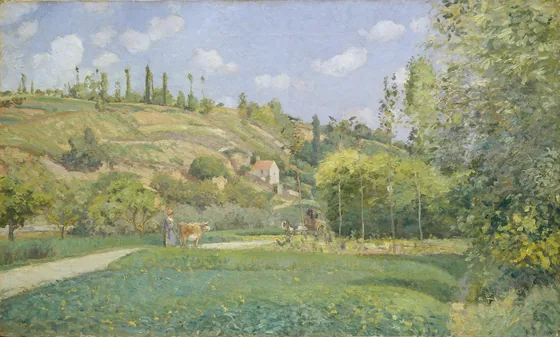 Gardeuse de vache, vue sur la côte du Valhermeil, Auvers-sur-Oise