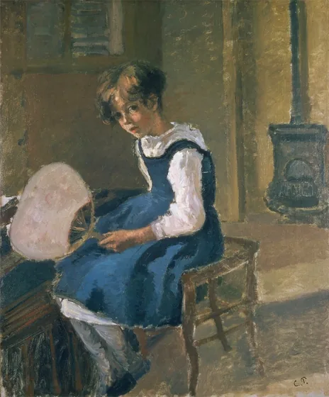 Jeanne Pissarro Called Minette Holding a Fan