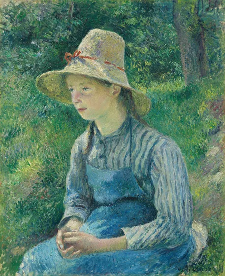 Jeune paysanne au chapeau de paille