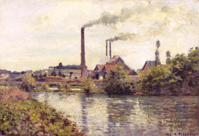 La fábrica en Pontoise, Camille Pissarro