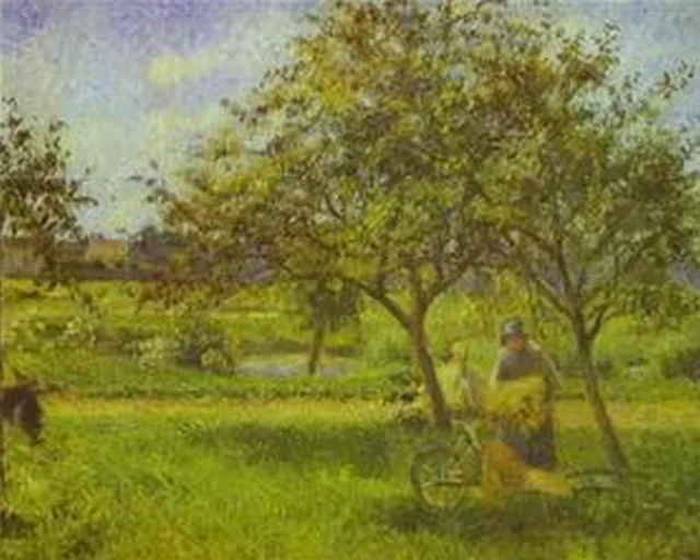 La carretilla, huerto, Camille Pissarro
