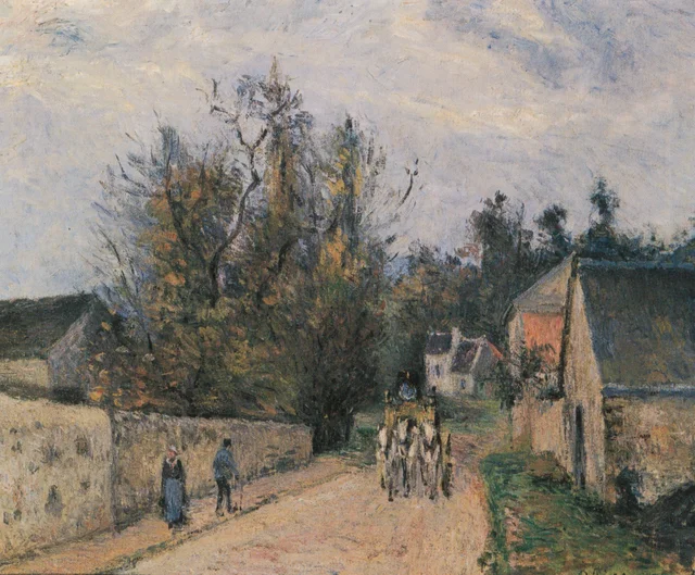 La diligencia, camino de Ennery a L'Hermitage, Pontoise, Camille Pissarro