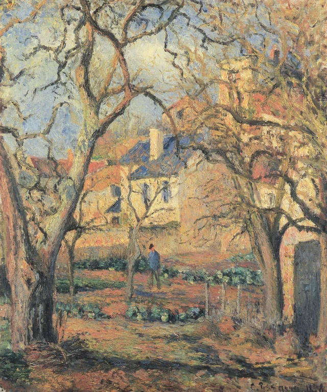 El huerto en L'Hermitage, Camille Pissarro