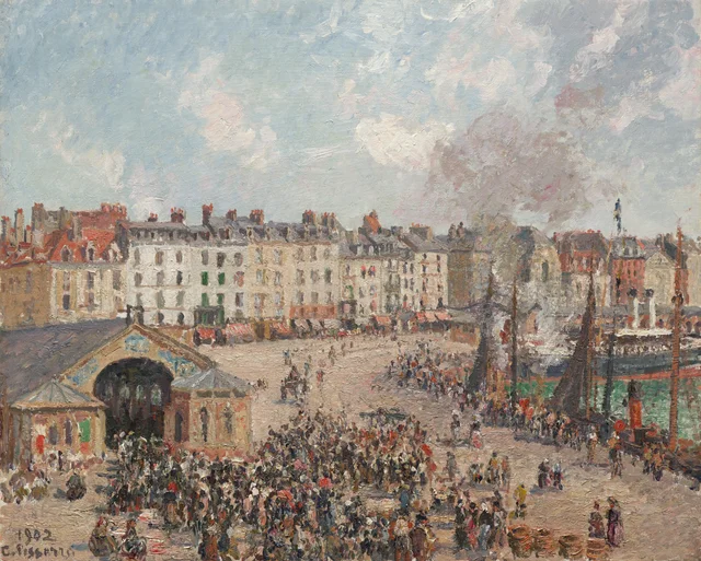 La pescadería en Dieppe, Camille Pissarro
