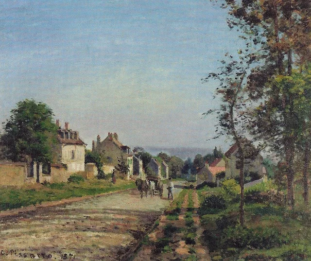 El camino de Versalles, Louveciennes, sol de invierno y nieve