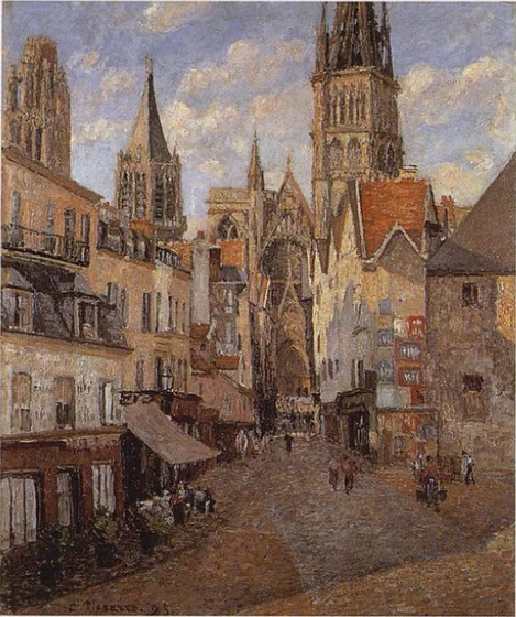 La Rue de l'Épicerie à Rouen, fin d'après-midi