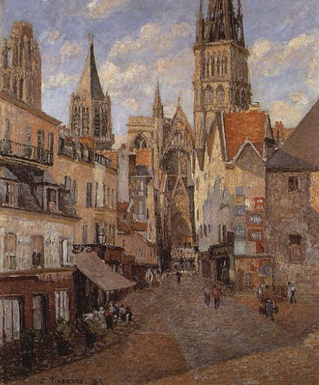 La Rue de l'Épicerie à Rouen, fin d'après-midi, Camille Pissarro