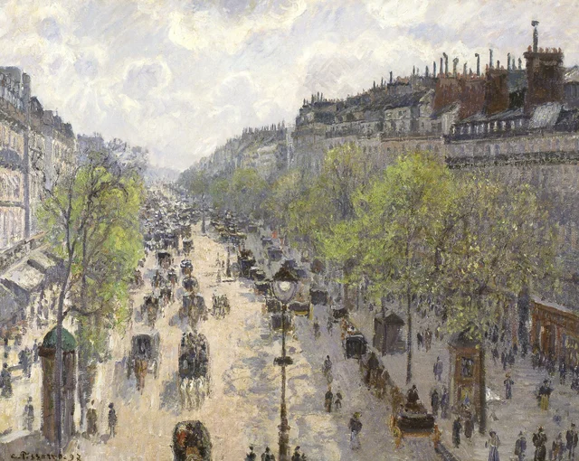 El bulevar Montmartre, mañana de primavera, Camille Pissarro