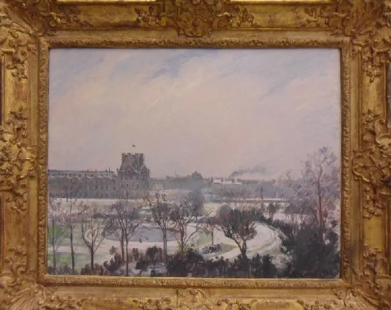 Le jardin des Tuileries, effet de neige