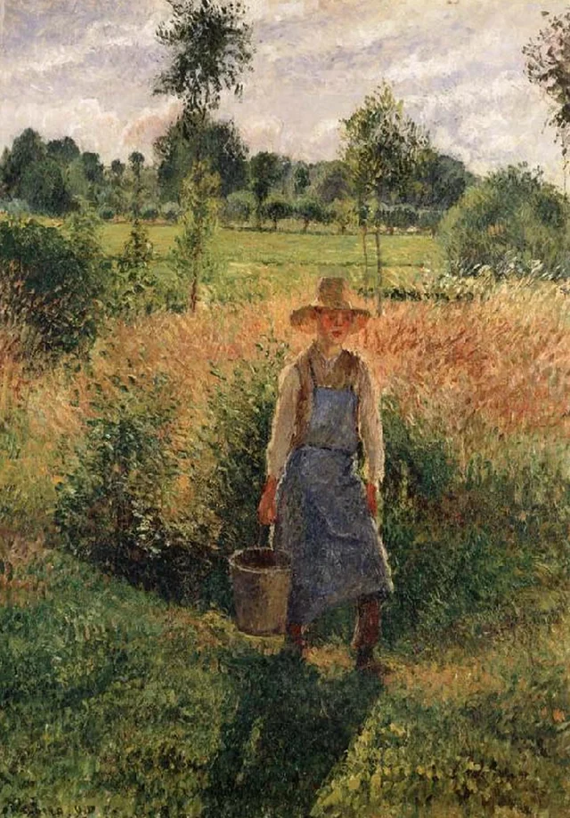 El jardinero, sol de la tarde, Éragny